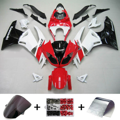 Amotopart Kawasaki 2009-2012 ZX6R 636 KIT BIANCA NERO ROSSO