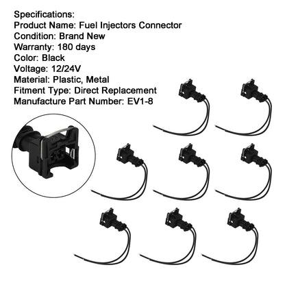 8PCS EV1 OBD1 Pigtail Cut Splice Iniettori di carburante Connettore Spine di cablaggio Clip