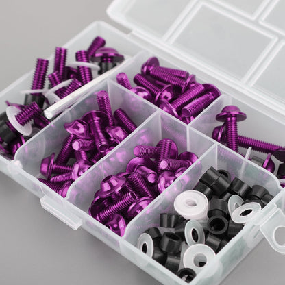 158x Moto Sportbike Parabrezza Carenatura Bullone Kit Vite Clip di Fissaggio Viola Generico