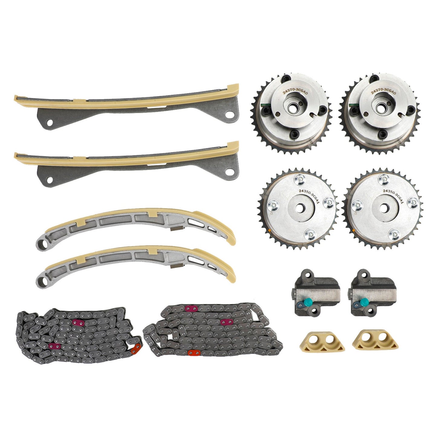 2009-2016 Hyundai Genesis Berlina 3.8L Kit catena di distribuzione 24350-3CGA1 24410-3CGA3