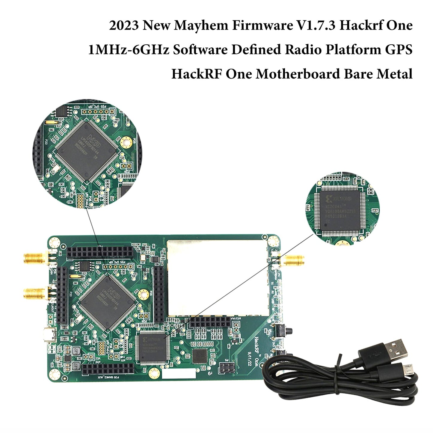 HackRF One V1.7.3 Portapack H2 1MHz-6GHz SDR Software Defined Wireless aggiornato