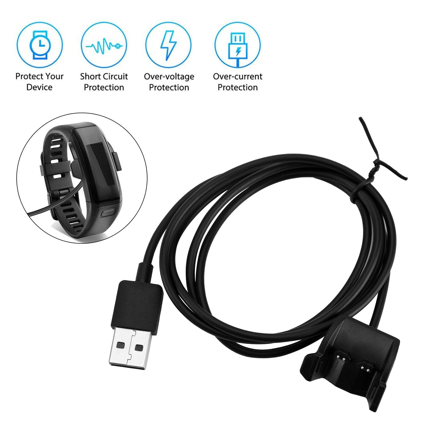 Caricabatterie USB Cavo dati di ricarica Cavo adatto per orologio Garmin Vivosmart 3/4/HR