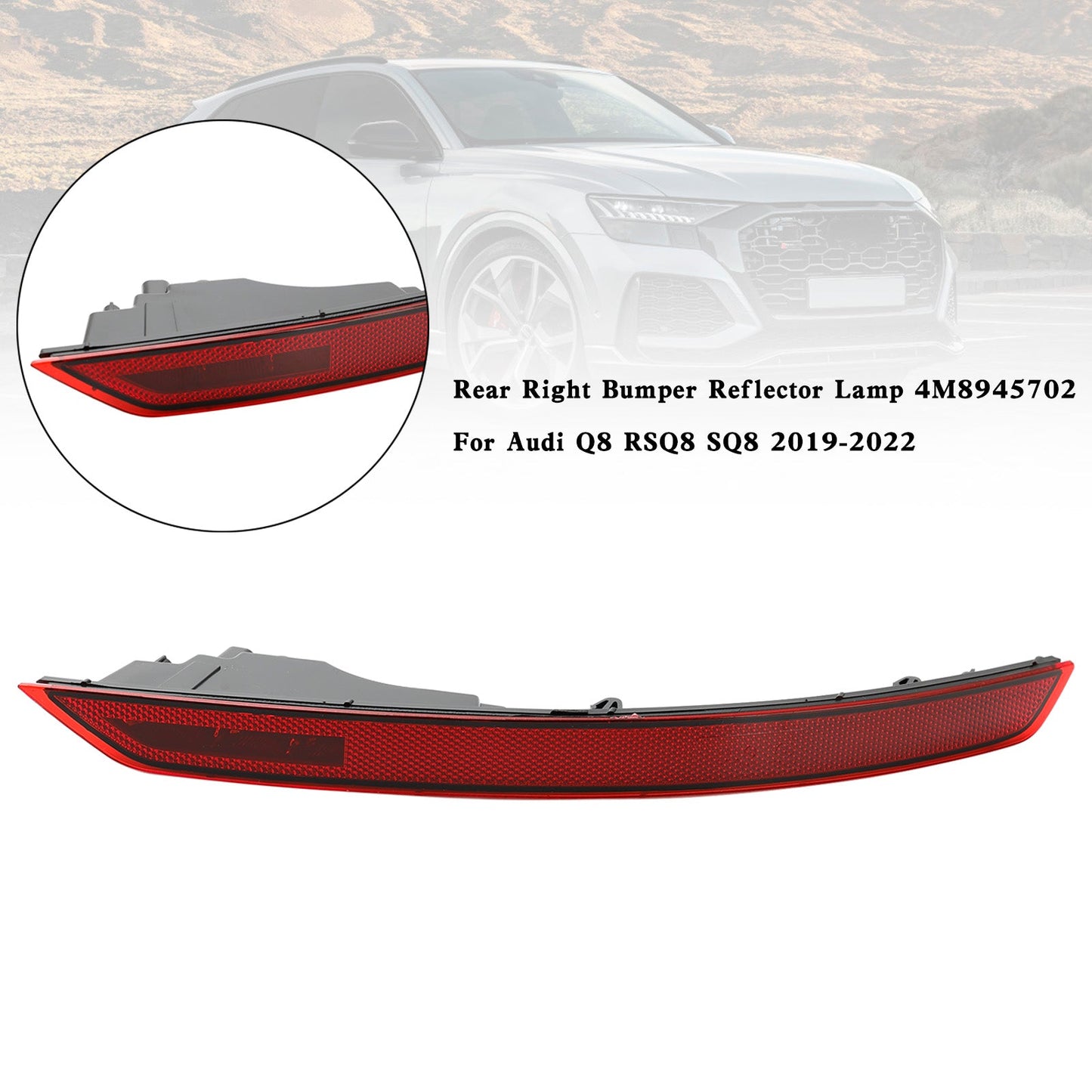Audi Q8 RSQ8 SQ8 2019-2022 Lampada riflettore paraurti posteriore destro 4M8945702
