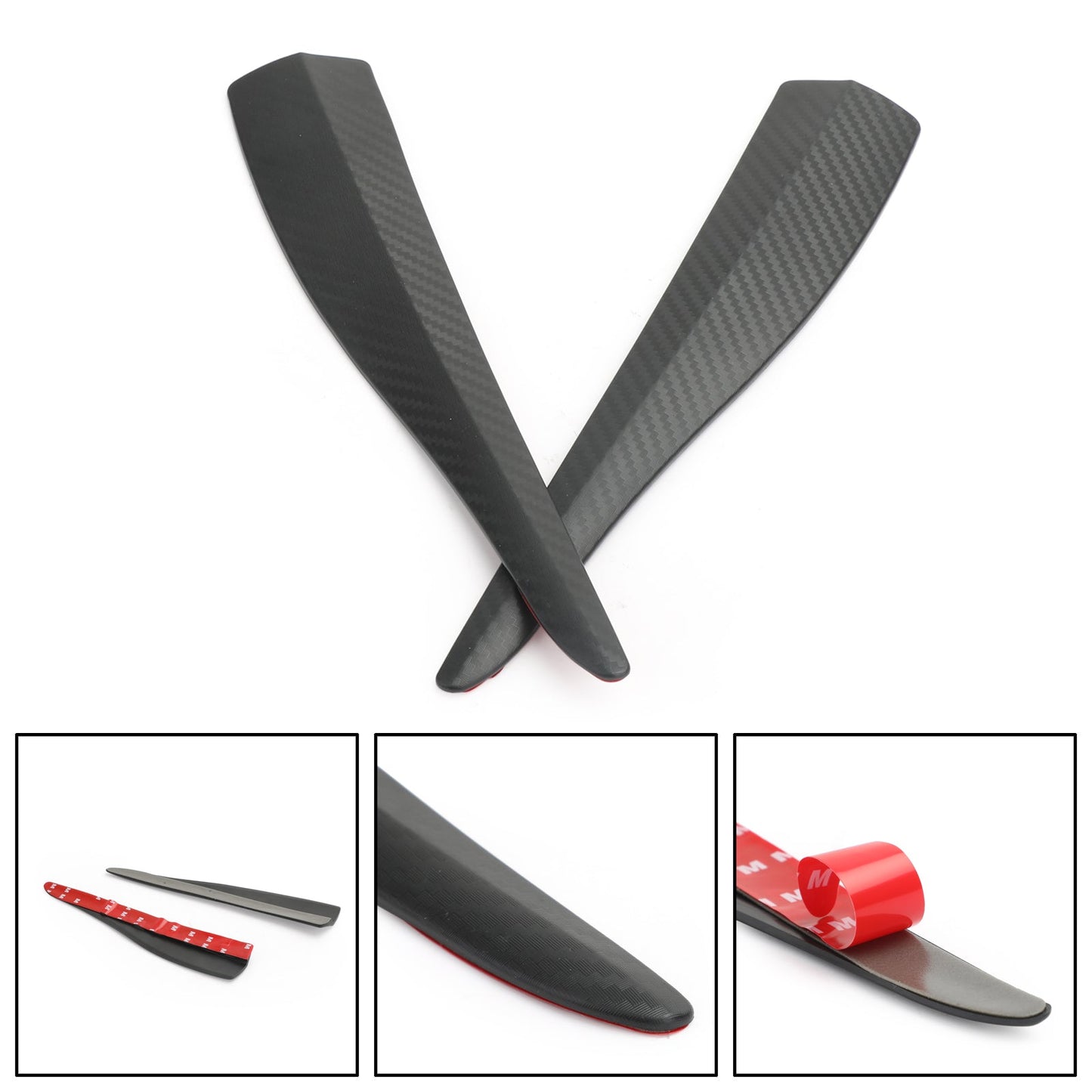 2pcs 36cm gomma auto paraurti anteriore paraurti posteriore striscia anti-collisione in fibra di carbonio generico
