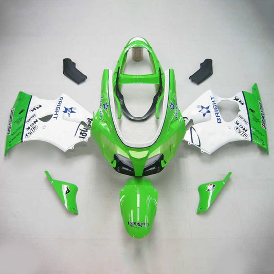 Amotopart 2000-2002 Kawasaki ZX6R Cladding Green White Kit