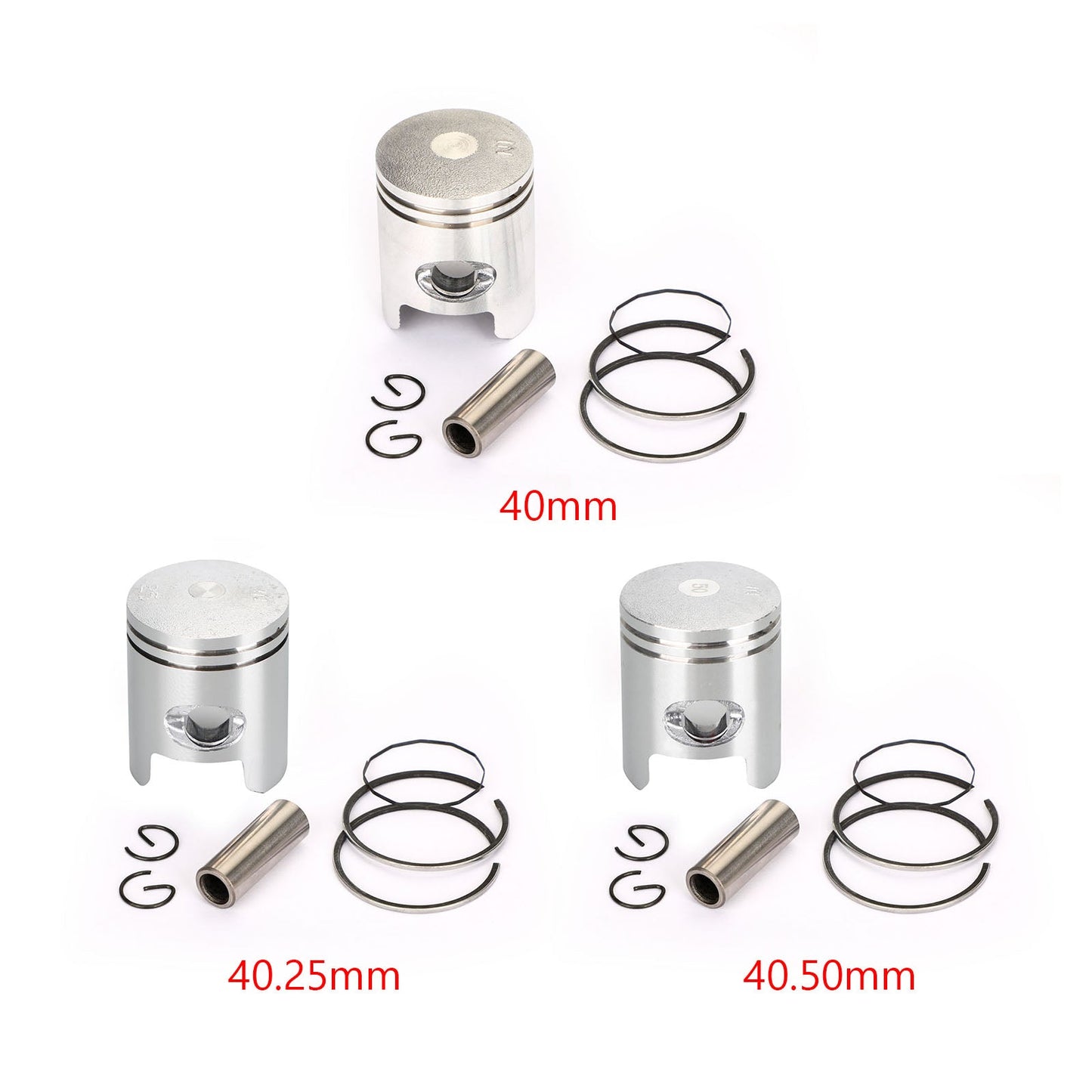Piston Ring Pin Clip Kit Per Honda Live Dio Zx50 Topic Ww50 Lead Nh50 STD(40mm)0.25MM(40.25mm)0.50MM(40.50mm)Bore Size Generico
