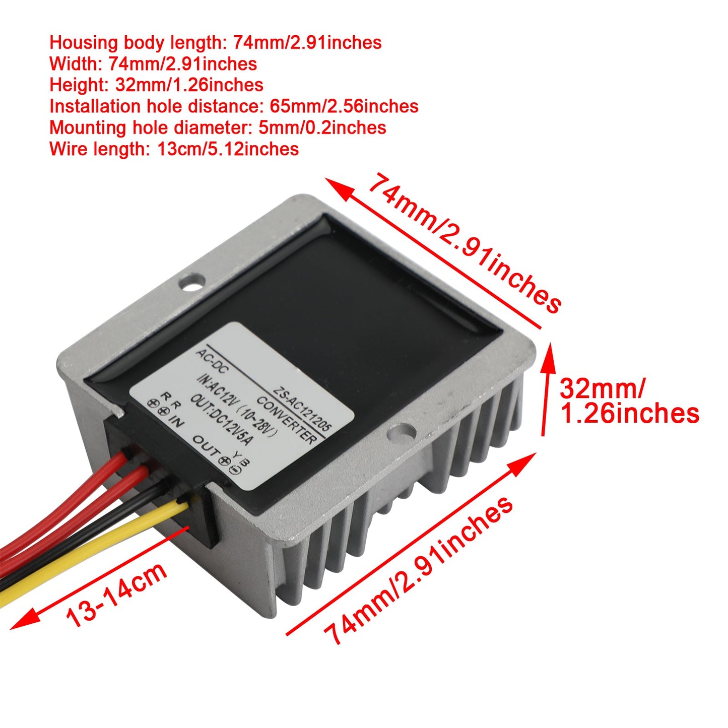 AC12V a DC12V 5A Modulo trasformatore adattatore di alimentazione convertitore di alimentazione impermeabile