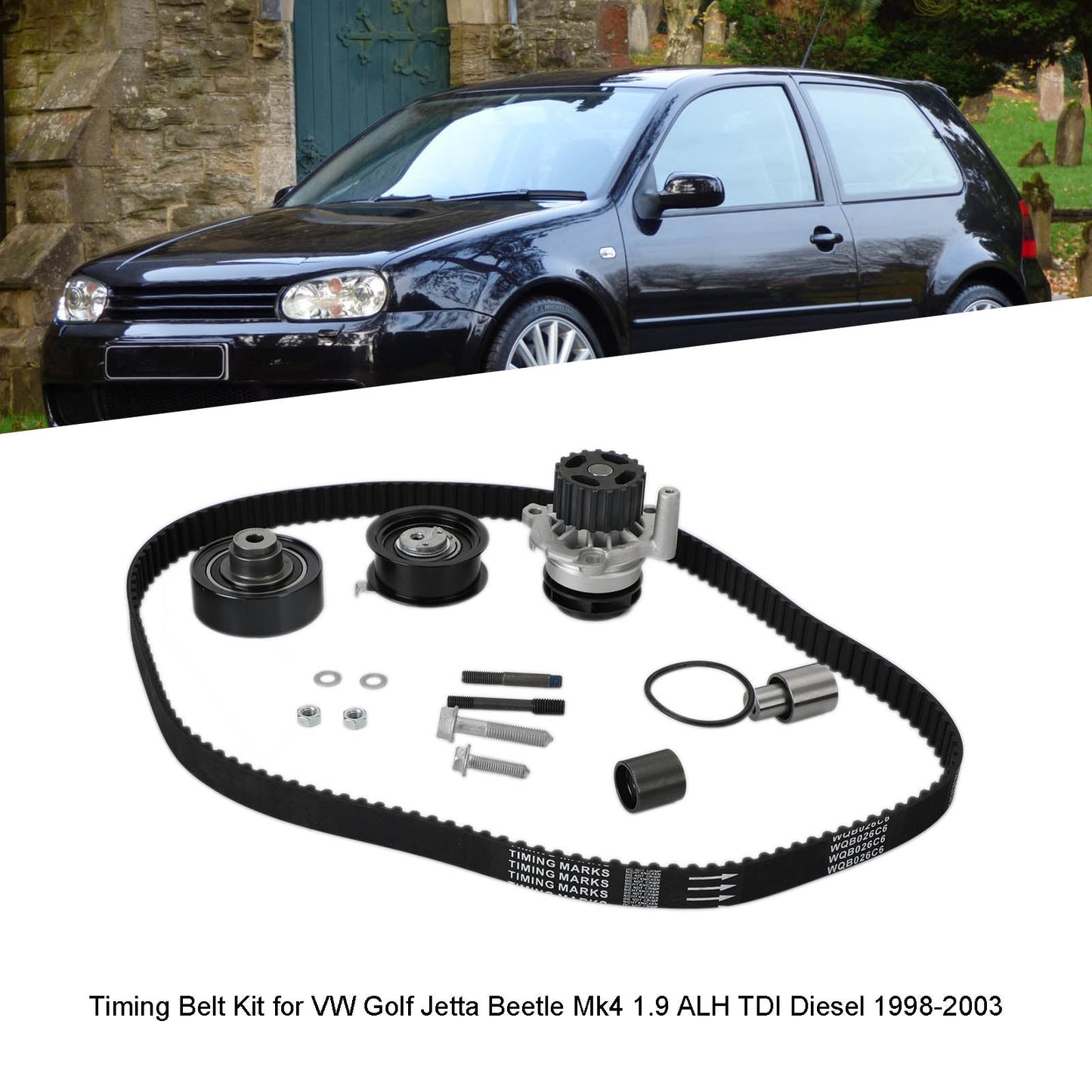 Kit cinghia dentata per VW Golf Jetta Beetle Mk4 1.9 ALH TDI Diesel 1998-2003 Fedex Express Generico