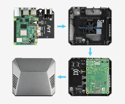 Custodia in alluminio 2021 per Raspberry Pi 4 con pulsante di accensione sicuro per Argon One