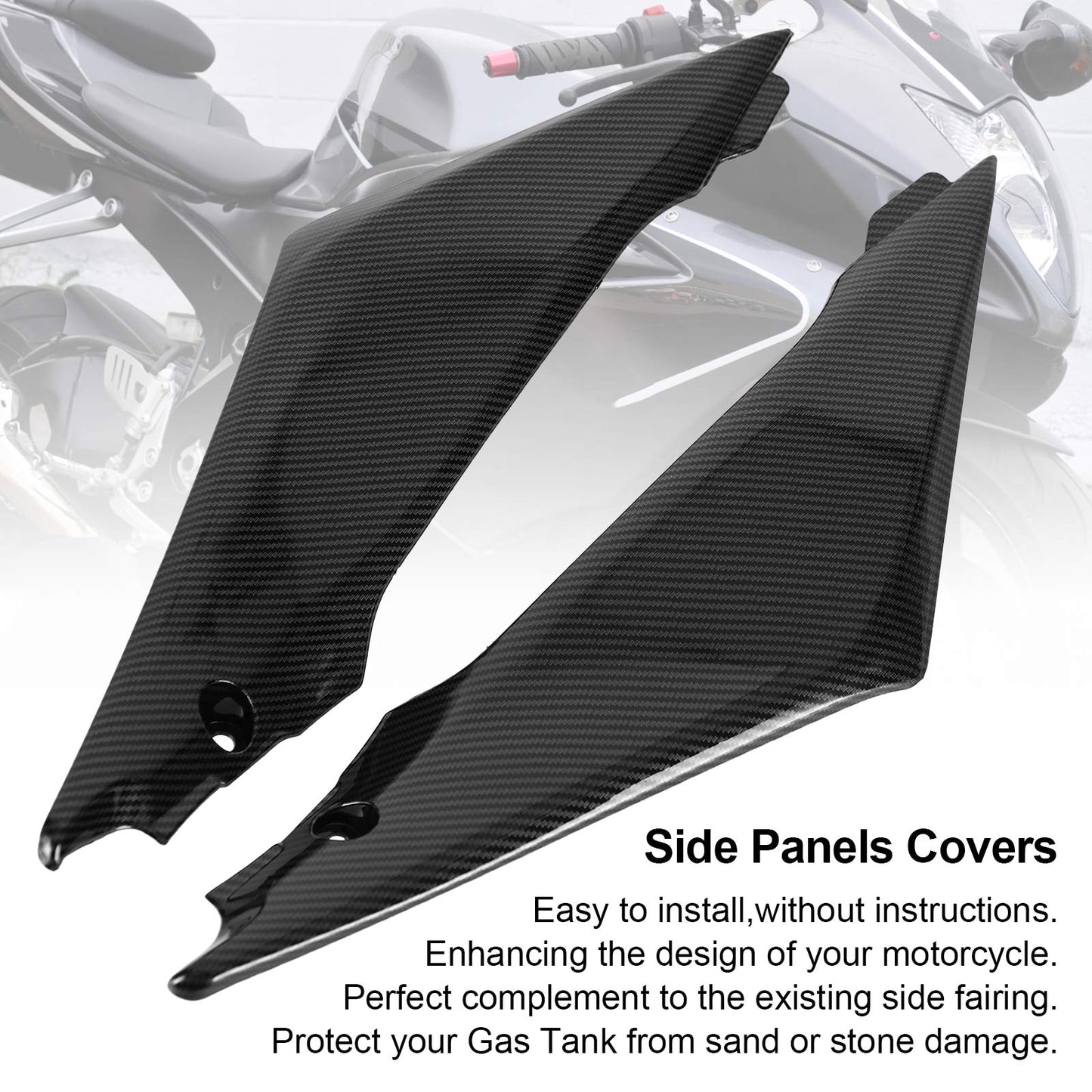 Gas Tank Side Trim Copertura Pannello Carena Cappuccio Per Suzuki GSXR1000 2005-2006 K5 Carbonio Generico