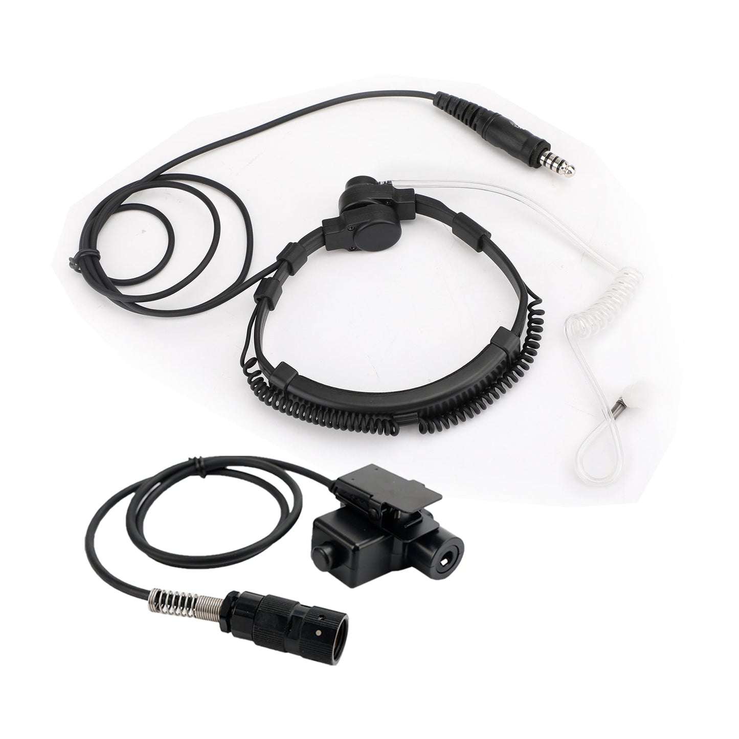 Cuffia con microfono tattico per gola con spina grande da 7,1 mm per radio PRC-152 PRC-148 U329