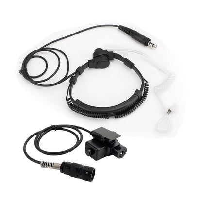 Cuffia con microfono tattico per gola con spina grande da 7,1 mm per radio PRC-152 PRC-148 U329