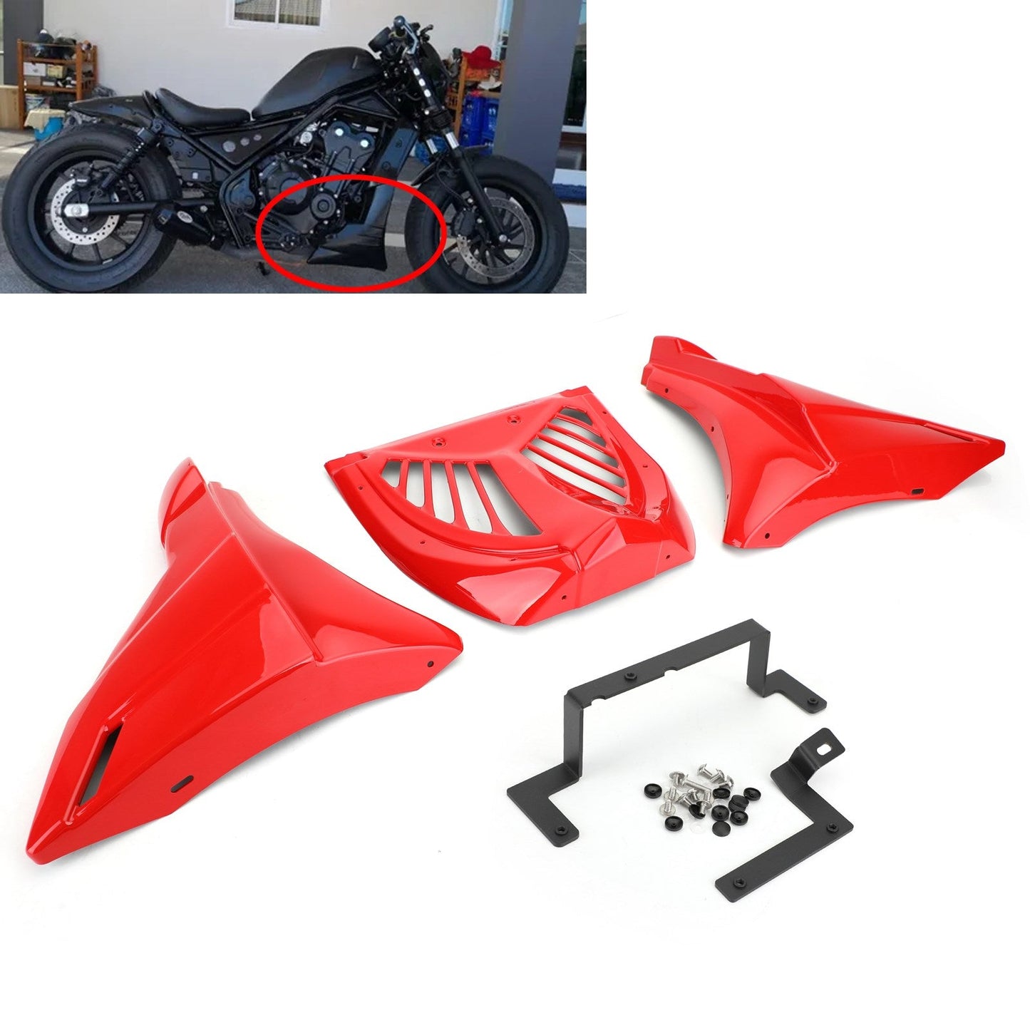 Moto Inferiore Telaio Laterale Della Copertura Della Protezione Carenatura Fit Per Honda Rebel Cmx500 17-24 Trasparente Generico