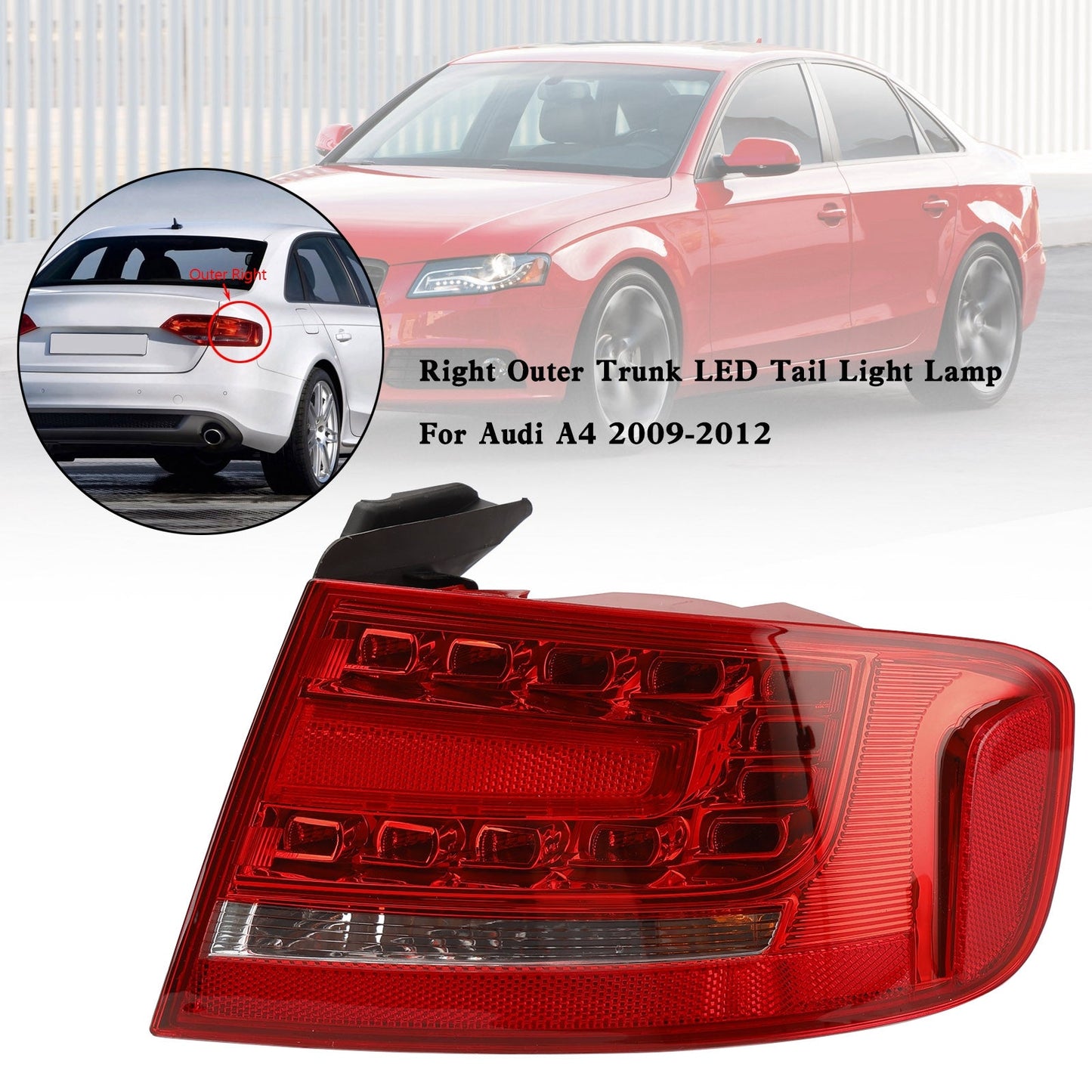 Audi A4 2009-2012 Fanale posteriore a LED per bagagliaio esterno destro