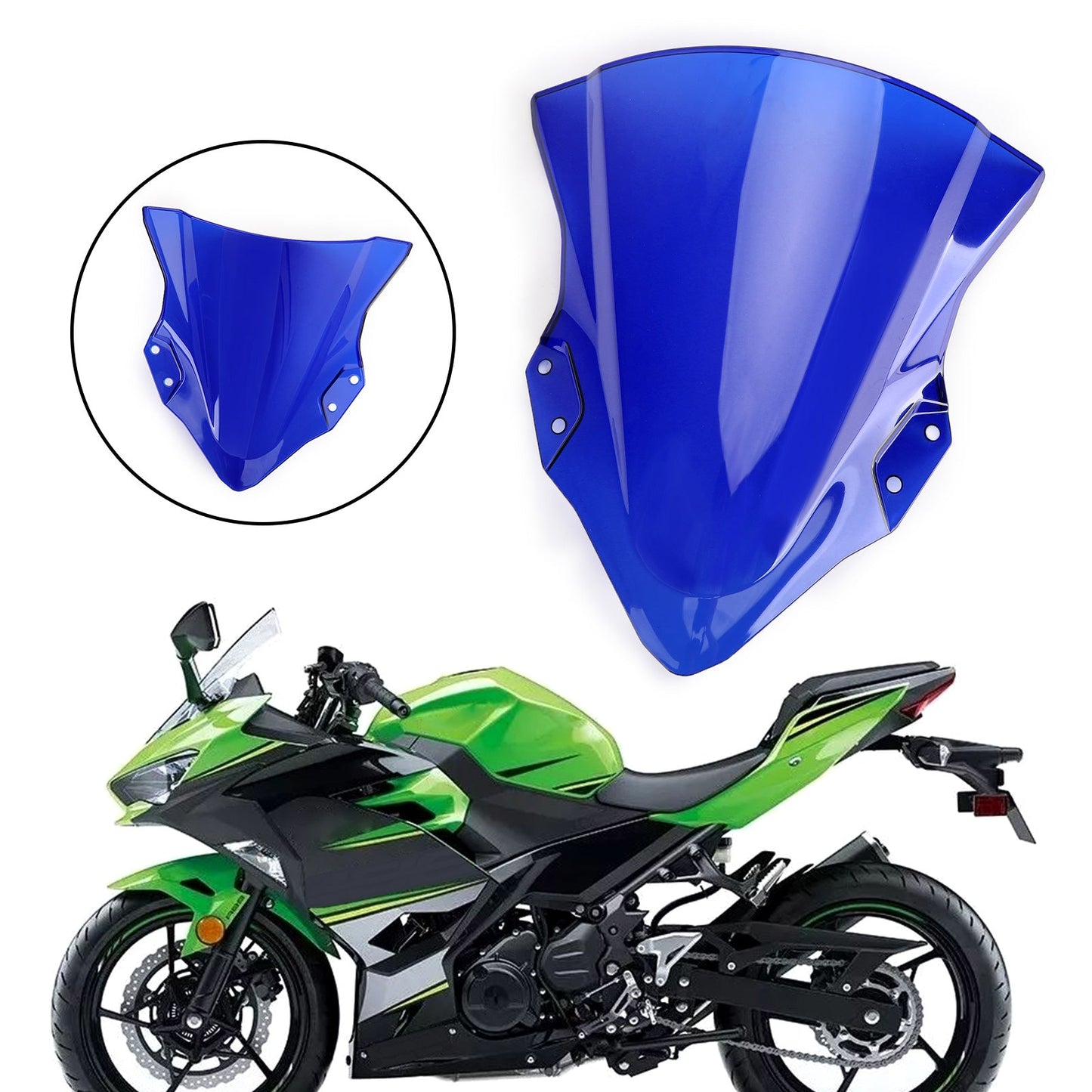 Parabrezza per parabrezza moto in plastica ABS per Kawasaki 2018-2022 Ninja 400 Generico