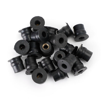 20 Quantità M6 Dado in gomma per parabrezza e carenatura 6mm Wellnuts Adatto a fori da 13mm