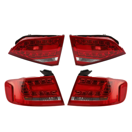 Audi A4 2009-2012 Lampada fanale posteriore a LED per bagagliaio esterno + interno 4 pezzi