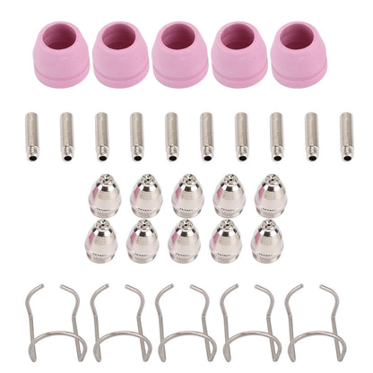 Areyourshop 30Pc AG-60 SG-55 Plasma Cutter Torch Consumabili Punte degli elettrodi Guida allo scudo