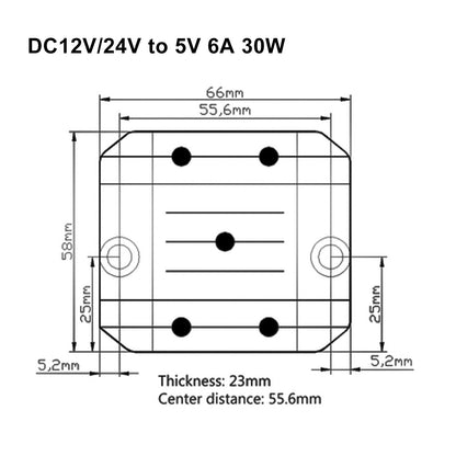 Regolatore di tensione CC Convertitore buck CC 12/24 V a 5 V 6 A 30 W Riduttore step-down