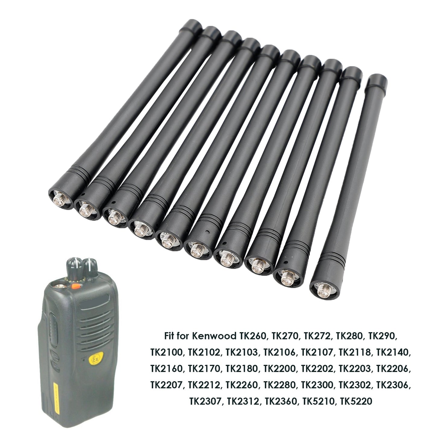 Antenna VHF per autoradio 136-174 Mhz da 155 mm per Kenwood TK260 TK270 TK272 TK280 TK290