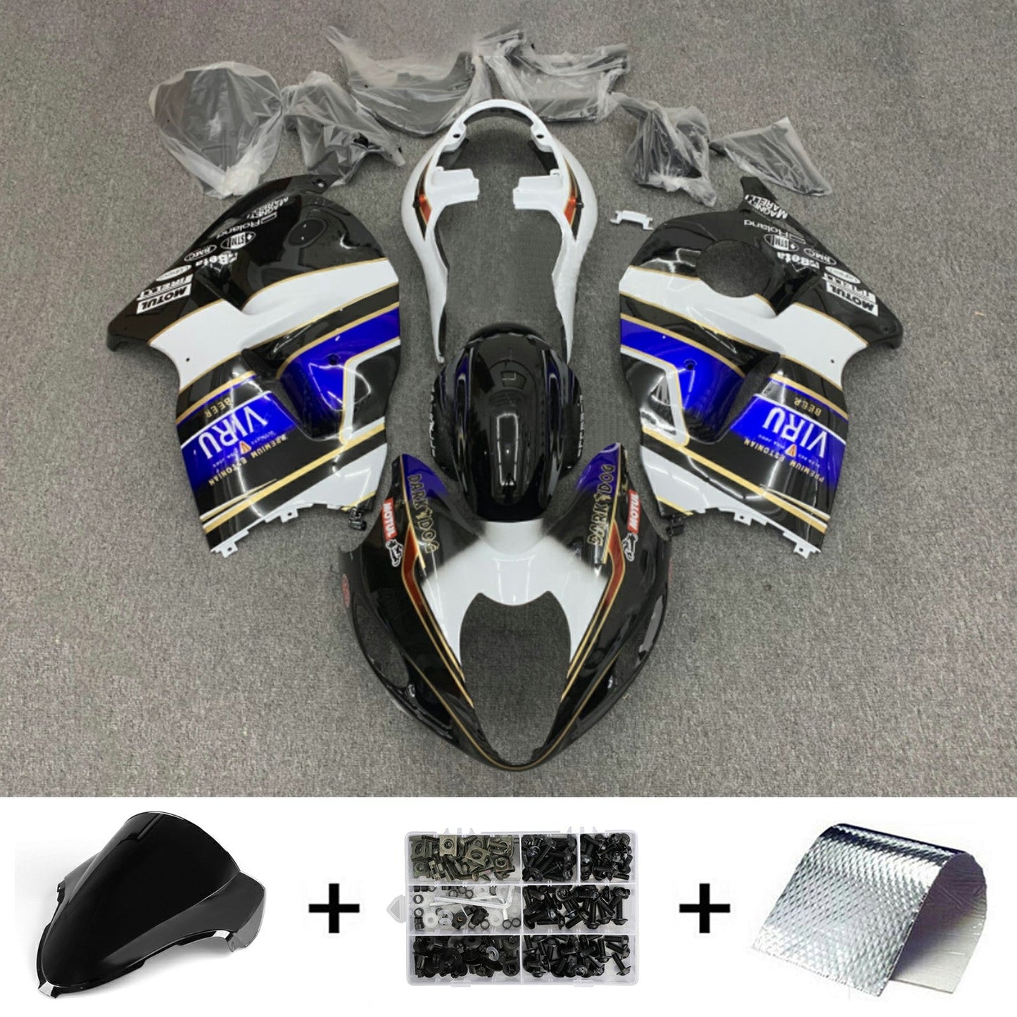 Amotopart Suzuki Hayabusa GSX1300R 1999-2007 Kit carena Carrozzeria Plastica ABS