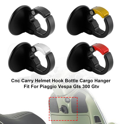 Gancio per casco Vespa Gts300 Gtv Fast Lock Portaoggetti Accessori Cnc