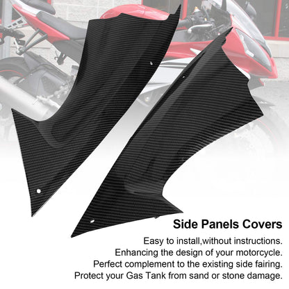 Pannello di copertura laterale del serbatoio del gas Trim carenatura per Yamaha YZF YZFR6 R6 2008-2014 Carbonio generico