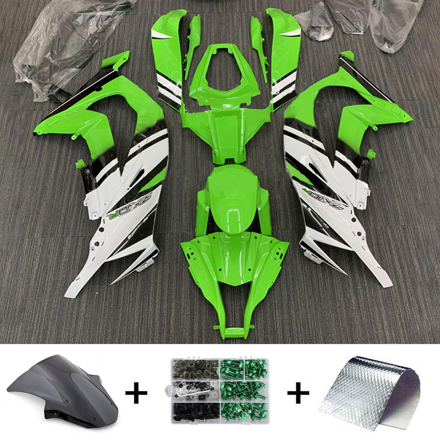 Amotopart Kawasaki ZX10R 2011-2015 Kit carena Carrozzeria Plastica ABS