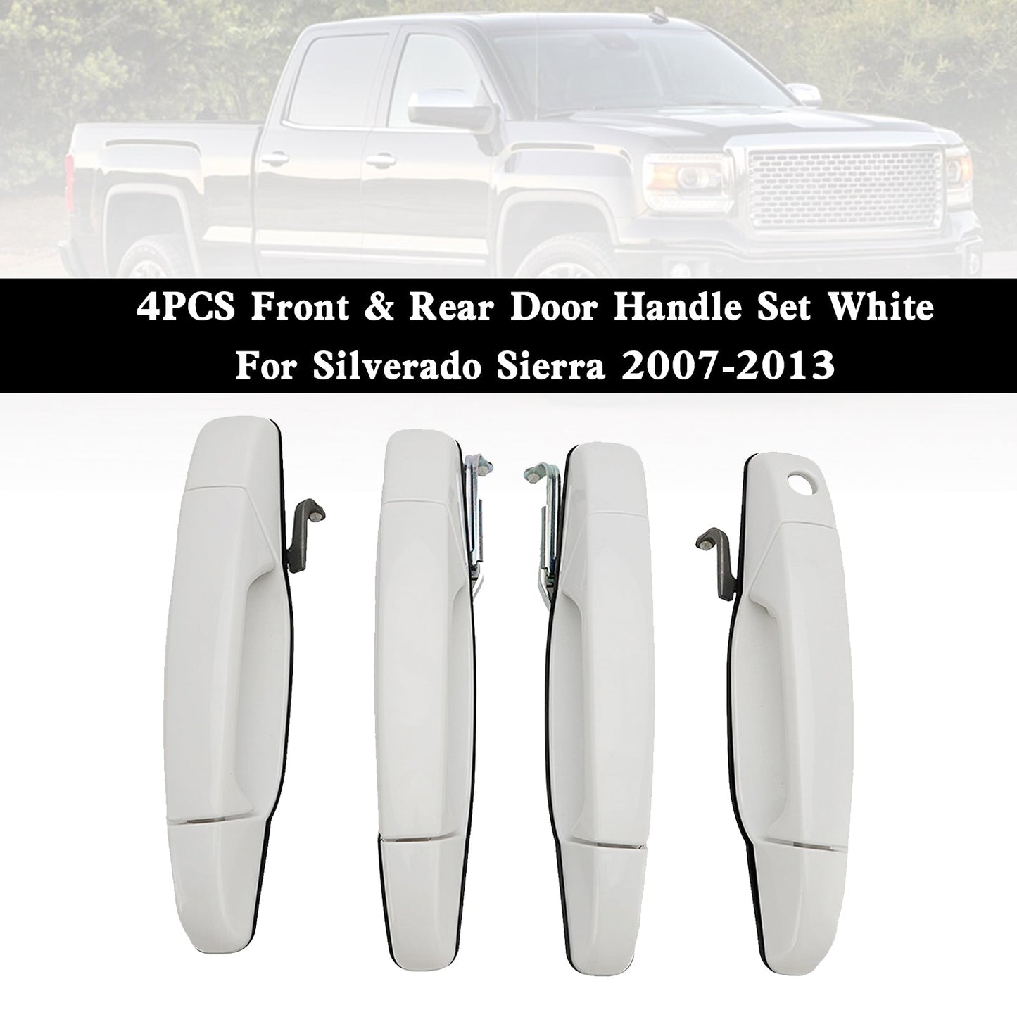 Silverado Sierra 2007-2013 Set di maniglie per porta anteriore e posteriore da 4 pezzi bianco