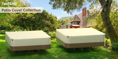 Copertura per mobili da giardino impermeabile quadrata 420D per tavolo e sedie da esterno