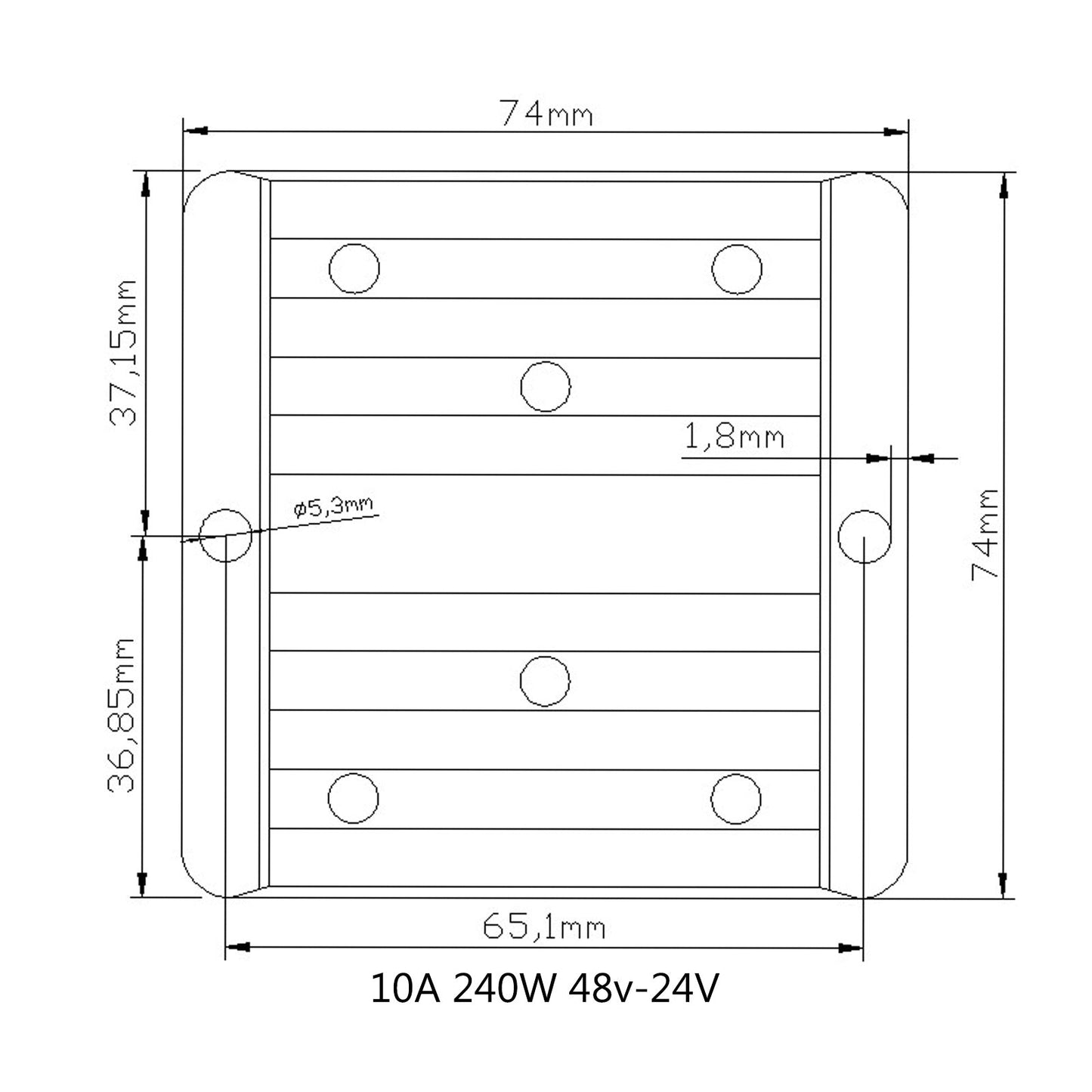 48V 10A Step Down a 24V DC-DC Regolatore riduttore di tensione convertitore 240W
