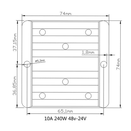 48V 10A Step Down a 24V DC-DC Regolatore riduttore di tensione convertitore 240W