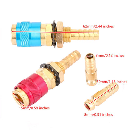 Adattatore per connettore rapido raffreddato ad acqua e gas Raccordo per presa della torcia per saldatura TIG