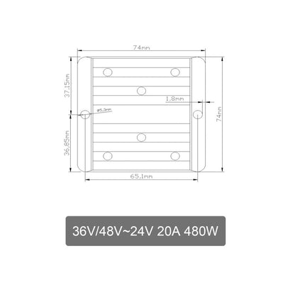 Areyourshop WaterProof 36V/48V a 24V 20A 480W Step Down DC/DC Power Converter Regolatore