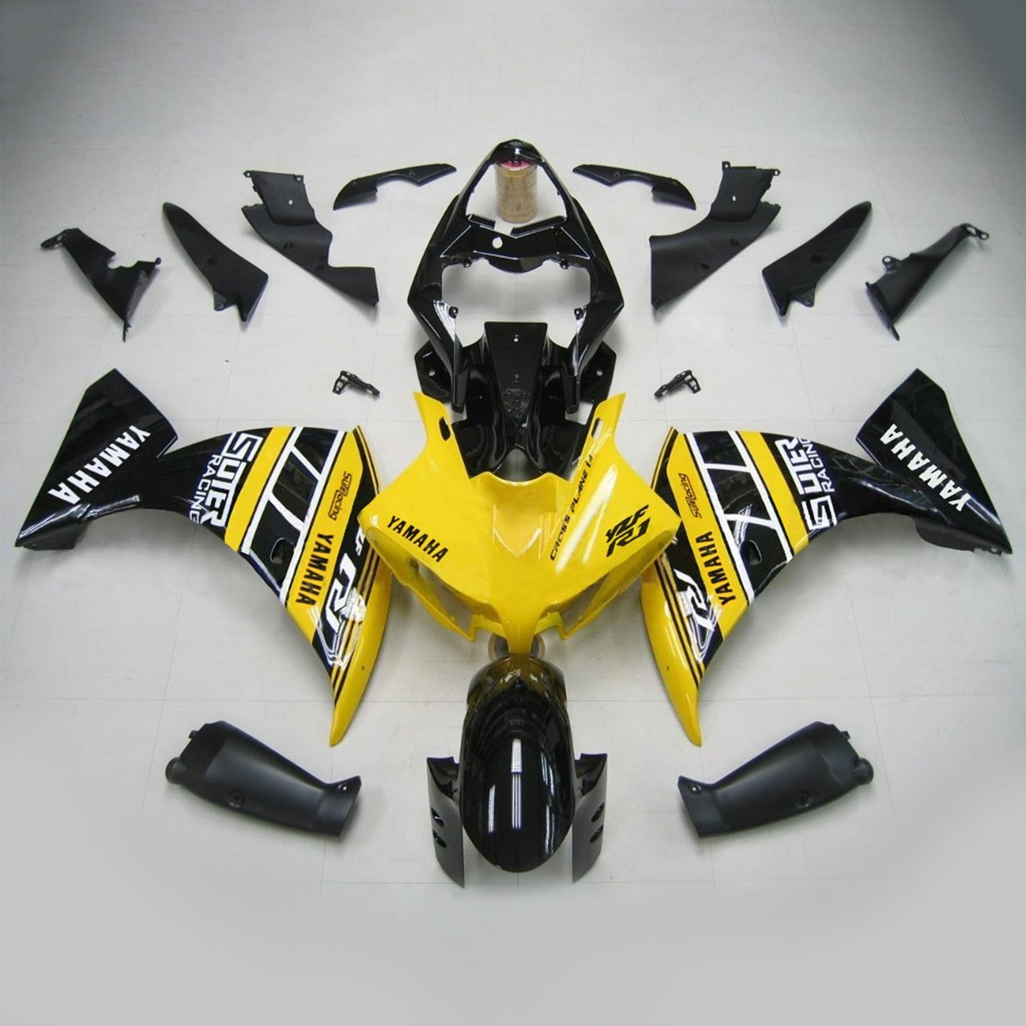 Amotopart Yamaha 2012-2014 YZF 1000 R1 Kit di allungamento nero giallo