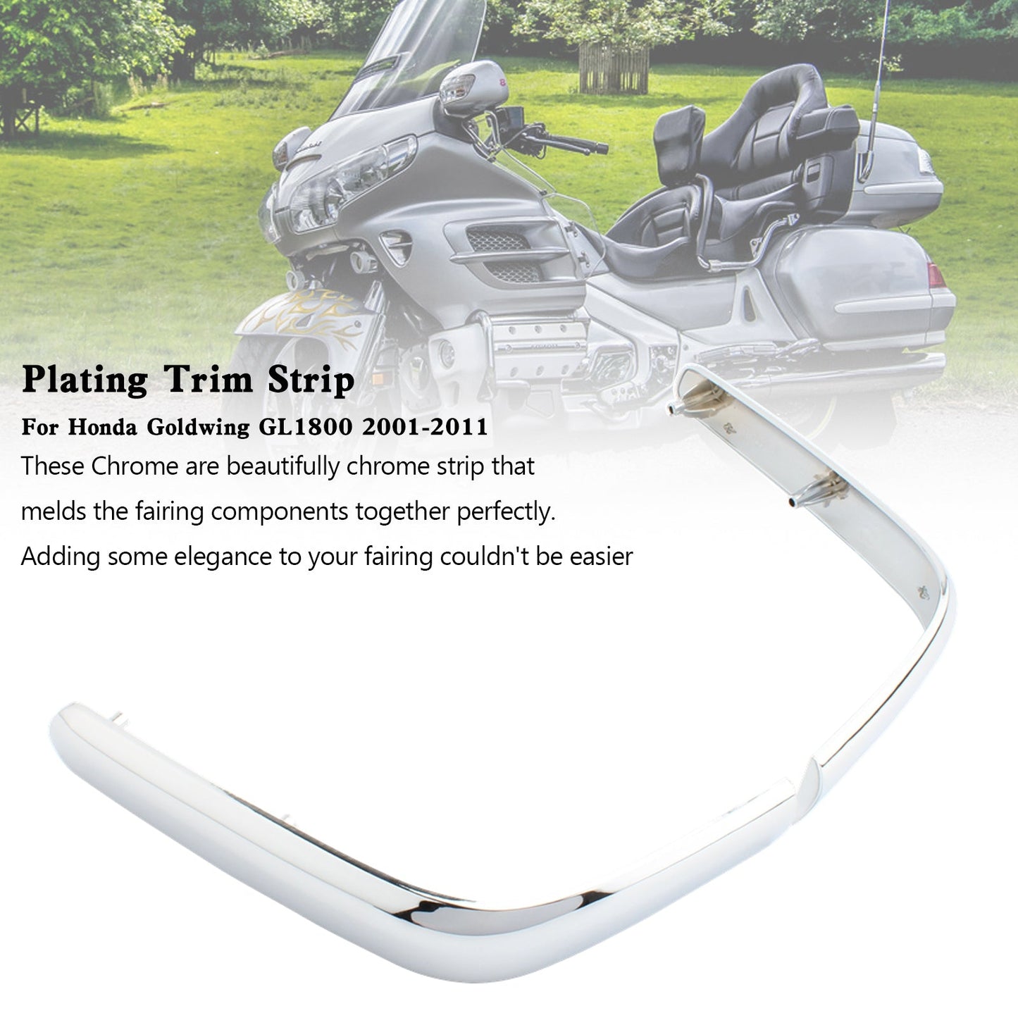 Striscia di rivestimento per accenti per borse laterali ad angolo inferiore per Honda Goldwing GL1800 2001-2011