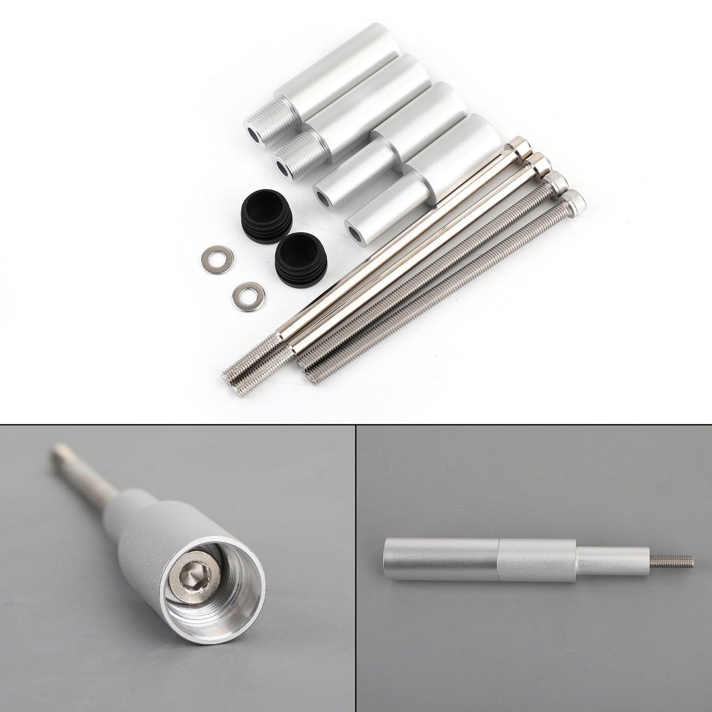 Areyourshop Spot Fog Driving Light Rod Holder Fit per BMW R1200GSA 2014-2018 R1250GSA 18-21 Argento
