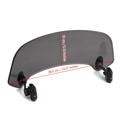 Universal Motorcycle Clip On Wind Deflector Screen Parabrezza Parabrezza Grigio Generico