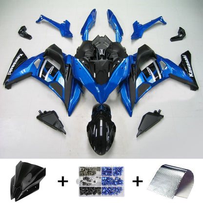 Amotopart Kawasaki ER6F/NINJA650R 2017-2019 kit di carenatura blu lucida