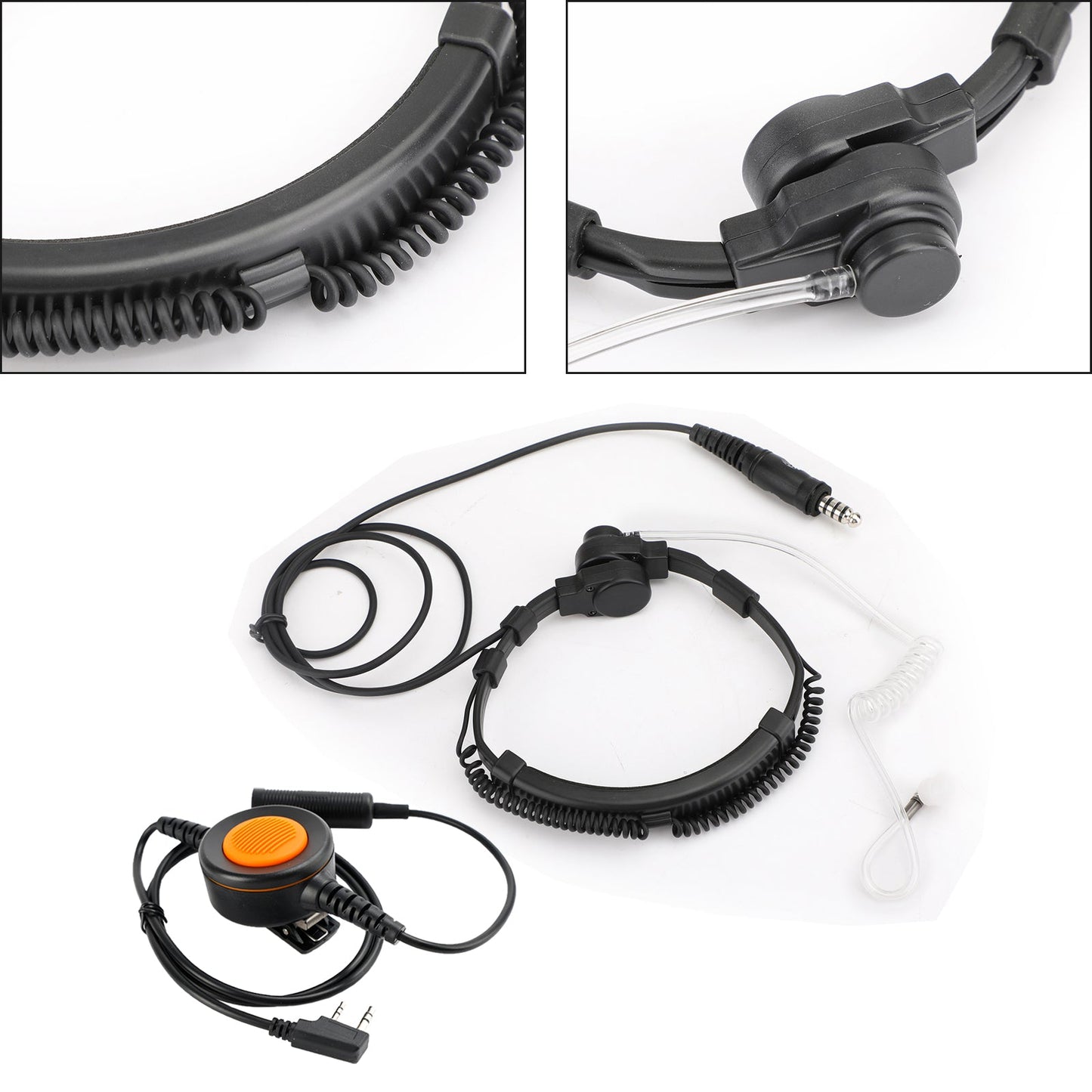 Cuffia tattica per gola con spina grande da 7,1 mm a 6 pin U94 PTT per TH-D7 TH-F6 TH-K2 TH-21