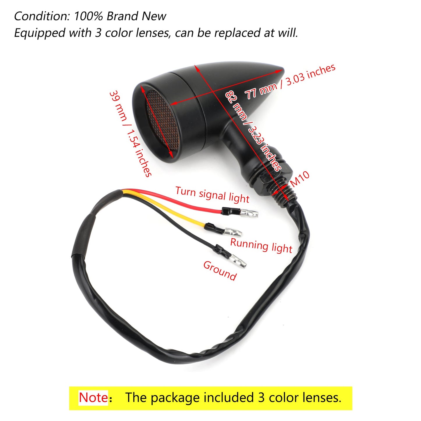 M10 Indicatori luminosi indicatori di direzione a LED per moto universali Lampada lampeggiante Generico