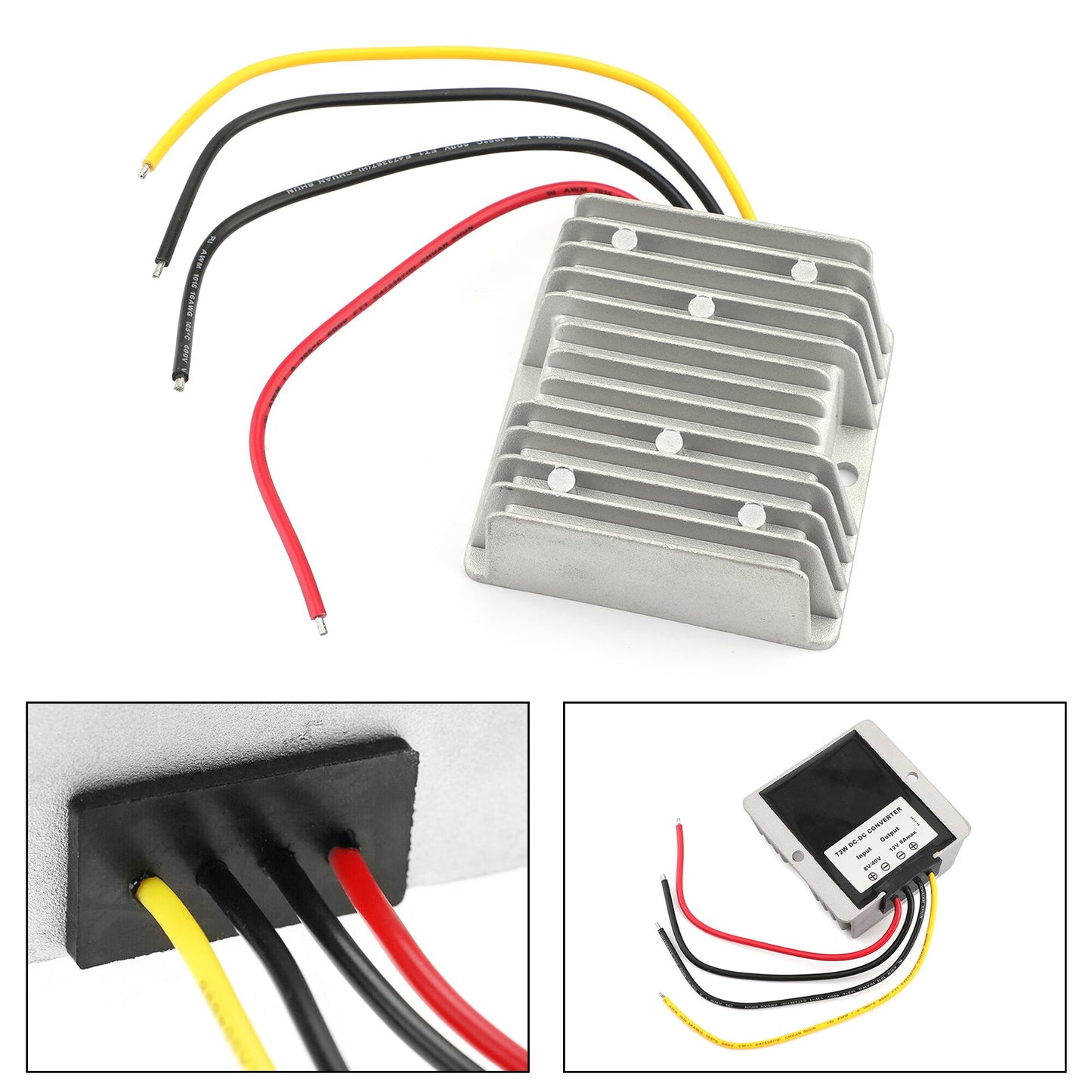 Stabilizzatore di tensione CC da 8-40 V a 12 V 6 A Regolatore di alimentazione per auto da 72 W Impermeabile