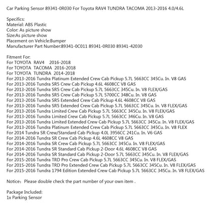 Sensore di parcheggio auto 89341-0R030 per Toyota RAV4 TUNDRA TACOMA 2013-2016 4.0/4.6L Generico
