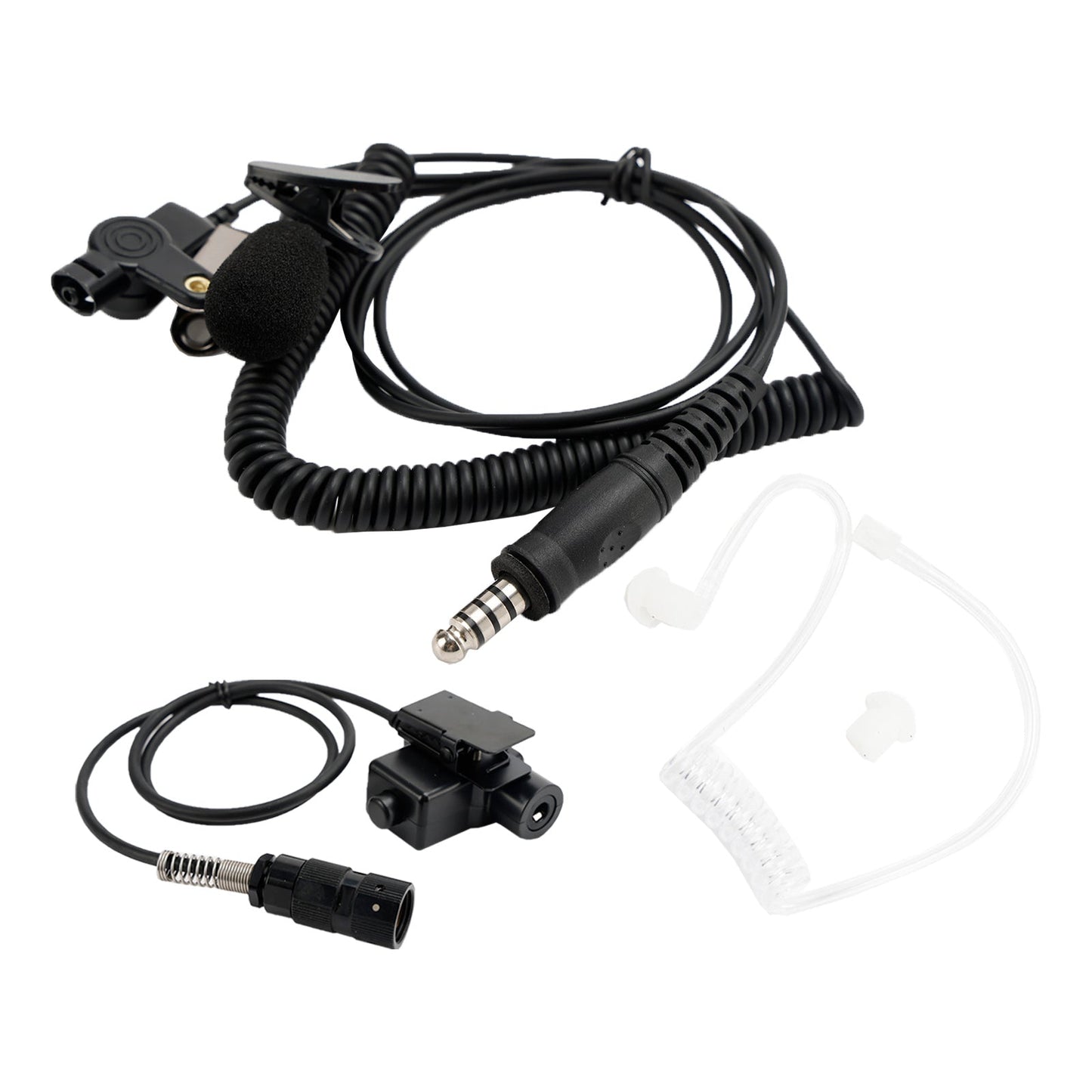 Cuffia con tubo dell'aria trasparente 7.1-A3 con microfono per radio PRC-152 PRC-148 U329