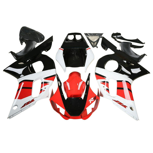 Amotopart 1998-2002 Yamaha YZF R6 Kit di abbigliamento rosso-bianco-nero