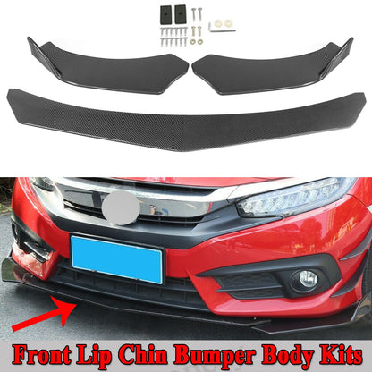 4 pezzi kit corpo labbro paraurti anteriore universale spoiler Fit GMC Honda Civic fibra di carbonio generico
