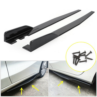 Coppia 120cm Auto Minigonne Laterali in Fibra di Carbonio Rocker Splitter Diffusore Winglet Wings Generico