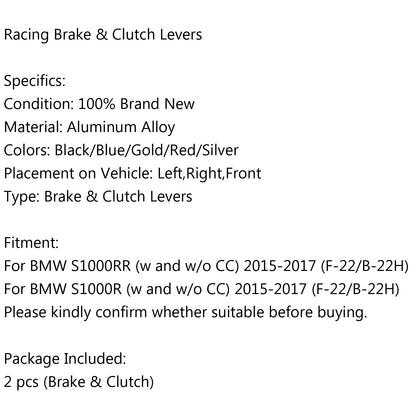 Leva freno e frizione lunga per BMW S1000RR 15-2018 S1000R 15-2018 (F-22/B-22H) BK Generico