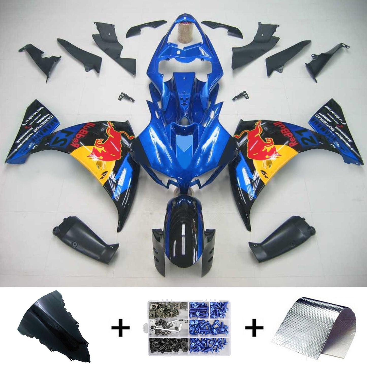 Amotopart Yamaha 2012-2014 YZF 1000 R1 Kit di trigger blu nero