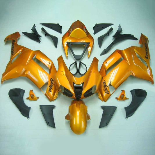 Amotopart Kawasaki 2007-2008 ZX6R 636 Orange con kit di vendita logo nero